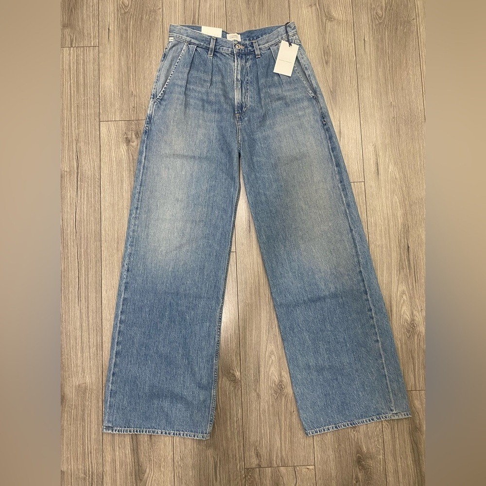 Citizens of Humanity Maritzy Pleated High-Rise Wide Leg Trouser Jeans NEW SZ 28